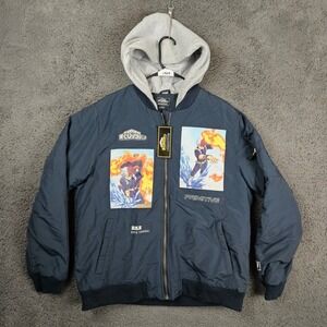 Primitive My Hero Academia Shoto Todoroki Bomber Jacket Navy Mens Large NWT